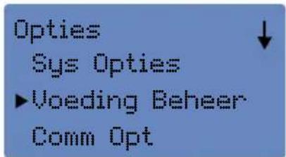 Opties Sys Opties ►Voeding Beheer Comm Opt