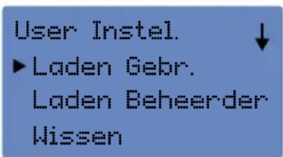 User Instel. ►Laden Gebr. Laden Beheerder Wissen