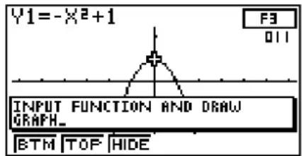 Y1=-X²+1 F3 011 INPUT FUNCTION AND DRAW GRAPH. BTM TOP HIDE