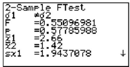 CASIO FX-9860GII V2.0 - ■ F-test op 2 steekproeven - 2