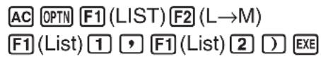 CASIO FX-9860GII V2.0 - ■ Openen van het submenu “Bewerken van lijstgetallen” - 1
