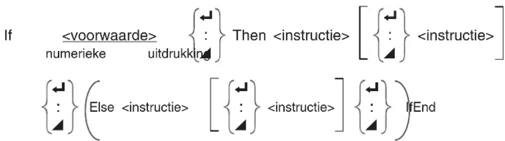 If {←} Then [ {←} ] numerieke uitdrukking {←} (Else [ {←} ] {←} IfEnd