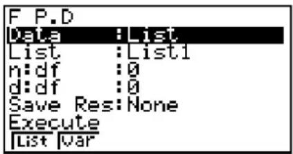 F P.D Data : List List : List1 n:df :0 d:df :0 Save Res: None Execute List Var