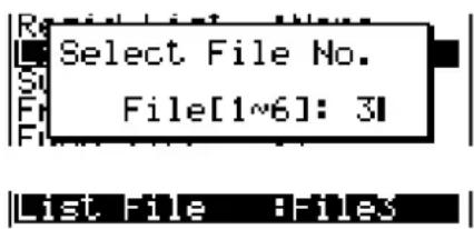 CASIO FX-9860GII V2.0 - Voorbeeld Roep bestand File 3 op - 1