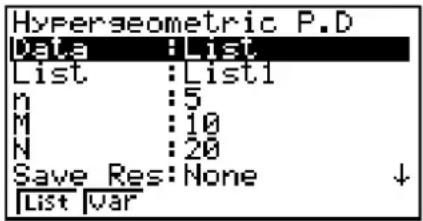 CASIO FX-9860GII V2.0 - • Hypergeometrische Kansverdeling - 1