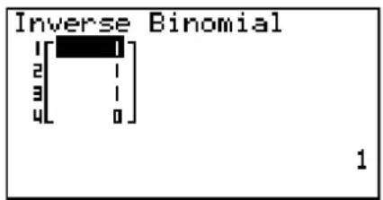 Inverse Binomial 1 [ ] 1 2 | 3 | 4 0 1