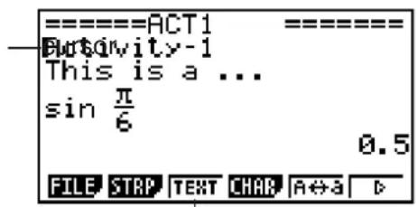 CASIO FX-9860GII V2.0 - - Het invoeren van karakters en uitdrukkingen als tekst - 1