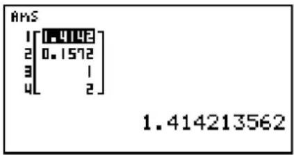 AMS 1[1.4142] 2[0.1572] 3[1] 4[2] 1.414213562