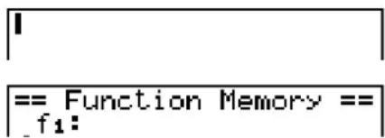 | | == Function Memory == _f1:
