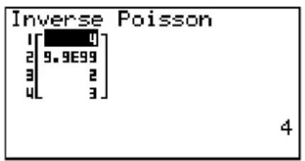 Inverse Poisson 1 [0] 2 [9.9E99] 3 2 4 [3] 4