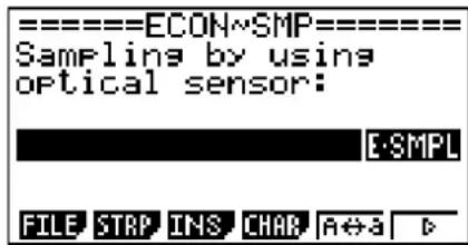 =ECON-SMP=ECON Sampling by using optical sensor: E-SMPL FILE STRP INS CHAR A+a B
