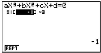 aX³+bX²+cX+d=0 xC-10-x3 -1 RIGHT