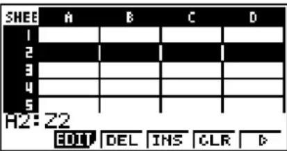 CASIO FX-9860GII V2.0 - - Cellen selecteren - 1