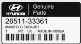 Genuine HYUNDAI | Parts 28511-33361 MANIFOLD EXHAUST 1 PC LK MADE IN KOREA