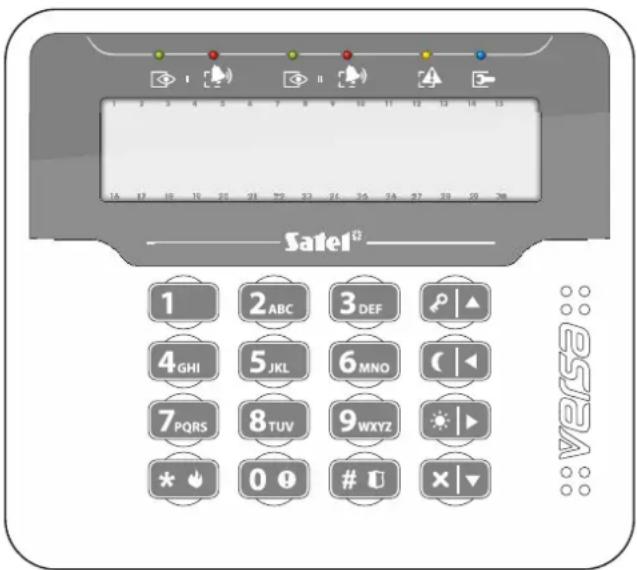 Satel® 1 2 ABC 3 DEF 4 GHI 5 JKL 6 MNO 7 PQRS 8 TUV 9 WXYZ * ↓ 0 # # ▲ ×▼ VERSA