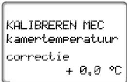 KALIBREREN MEC kamertemperatuur correctie + 0,0 °C