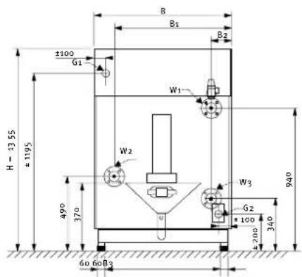 B B1 B2 ±100 G1 W1 H = 33.55 ±1195 490 370 W2 W3 ±100 60 60 B3 ±200 340 940