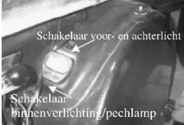 Schakelaar voor- en achterlicht Schakelaar binnenverlichting/pechlamp