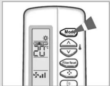Mode 50Hz LED 20°C Filter Reset