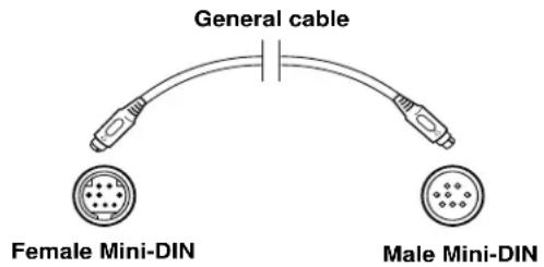 General cable Female Mini-DIN Male Mini-DIN