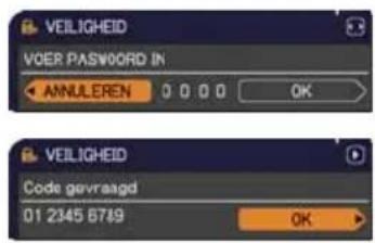 VEIGHEID VOER PASSWORD IN ANNULEREN 0 0 0 0 OK VEIGHEID Code gevraagd 01 2345 6719 OK
