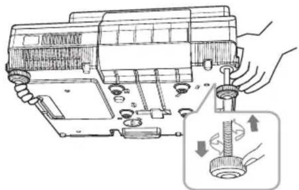 HITACHI ED-AW110NEF - Aanpassen van de verhoging van de projector - 1