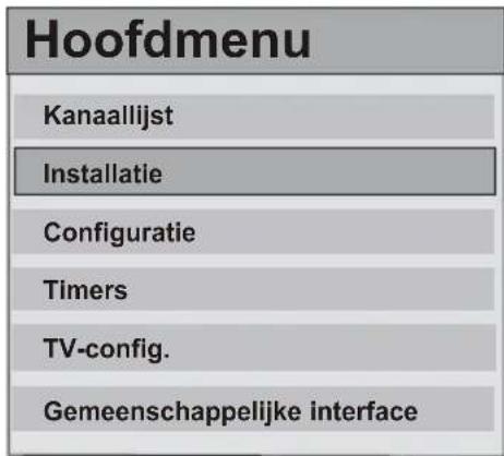 Hoofdmenu Kanaallijst Installatie Configuratie Timers TV-config. Gemeenschappelijke interface