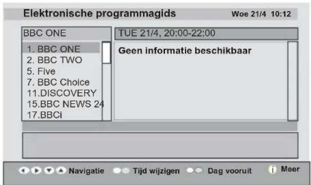 Elektronische programmagids Woe 21/4 10:12 BBC ONE 1. BBC ONE 2. BBC TWO 5. Five 7. BBC Choice 11.DISCOVERY 15.BBC NEWS 24 17.BBCi TUE 21/4, 20:00-22:00 Geen informatie beschikbaar Navigatie Tijd wijzigen Dag vooruit Meer