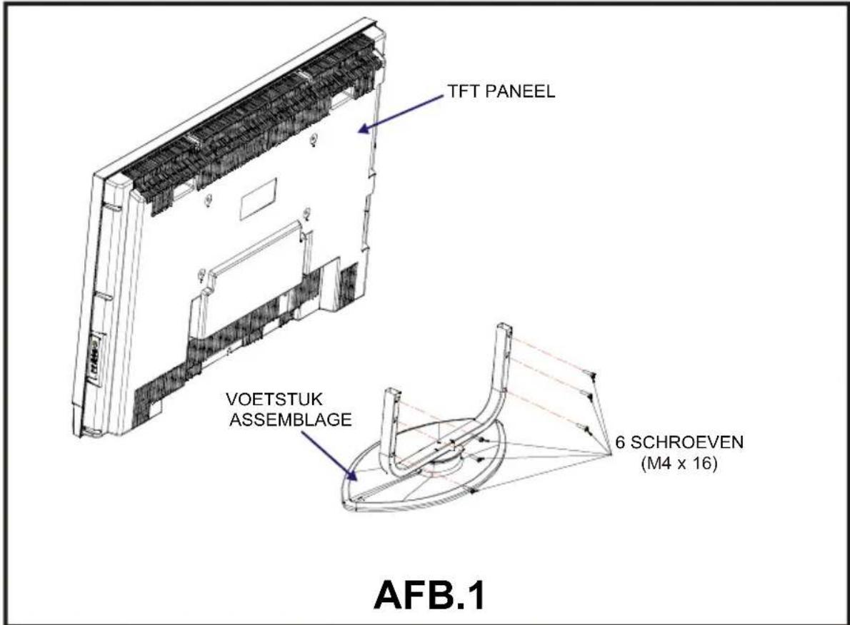 TFT PANEL VOETSTUK ASSEMBLAGE 6 SCHROEVEN (M4 x 16) AFB.1