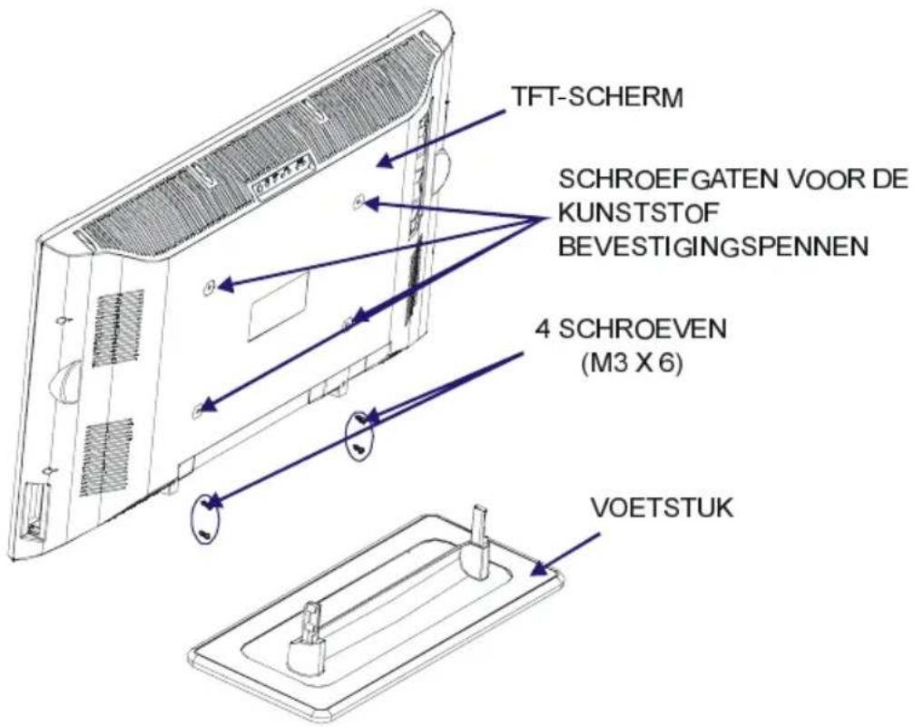 TFT-SCHERM SCHROEFGATEN VOOR DE KUNSTSTOF BEVESTIGINGSPENNEN 4 SCHROEVEN (M3 X 6) VOETSTUK