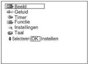 Beeld Geluid Timer Functie Instellingen Taal Selecteren OK Instellen