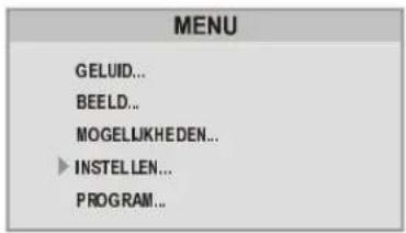 MENU GELUID... BEELD... MOGELJKHEDEN... INSTELLEN... PROGRAM...