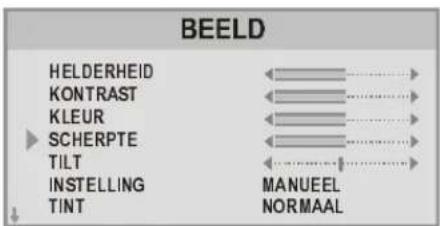 BEELD HElderHEID KONTRAST KLEUR SCHERPTE TILT INSTELLING TINT MANUEEL NORMAAL