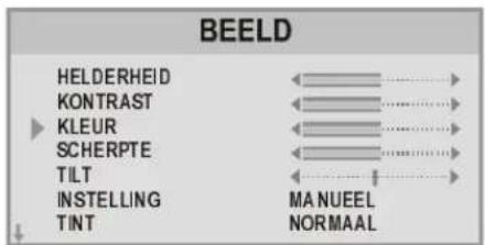 BEELD HElderHEID KONTRAST KLEUR SCHERPTE TILT INSTELLING TINT MA NUEEL NORMAAL