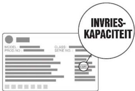 INVRIES- KAPACITEIT MODEL : CLASS : PROD.NO : SERIE NO. : 10000000000000000000000000000000000000000000000000000000000000000000000000000000000000000000000000000