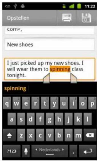 GOOGLE Android 2.3 Gingerbread - Tekst selecteren - 1