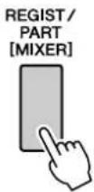 YAMAHA PSR-S550 - Druk op de [REGIST/PART [MIXER]]-knop zo vaak als nodig is om het item 'REGIST.' weer te geven. - 1