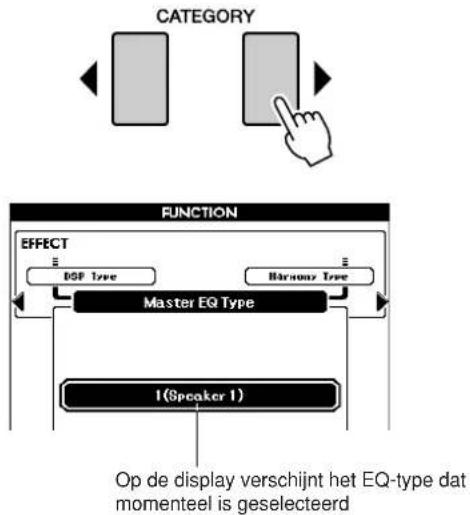 YAMAHA PSR-S550 - Druk op de CATEGORY [◀]en [ ]-knoppen zo vaak als nodig is om Master EQ Type op te roepen. - 1