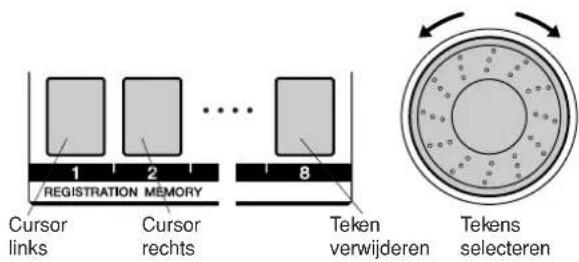 1 REGISTRATION MEMORY Cursor links Cursor rechts ... 8 Teken verwijderen Tekens selecteren