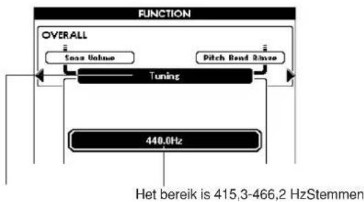 YAMAHA PSR-S550 - Druk op de CATEGORY [←en [ ]-knoppen zo vaak als nodig is om Tuning op te roepen. - 1