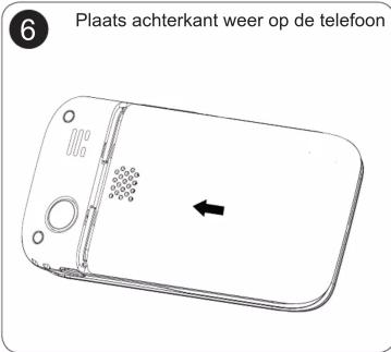 6 Plaats achterkant weer op de telefoon