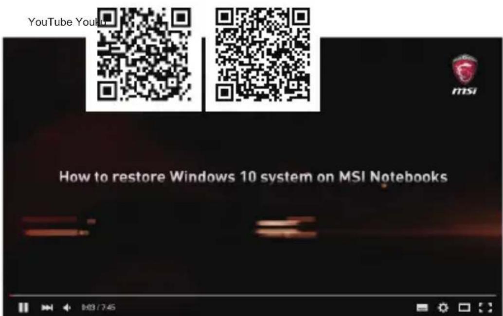MSI GV62 8RC-216NL - Video: How to Restore Windows 10 Operating System on MSI Notebooks - 1