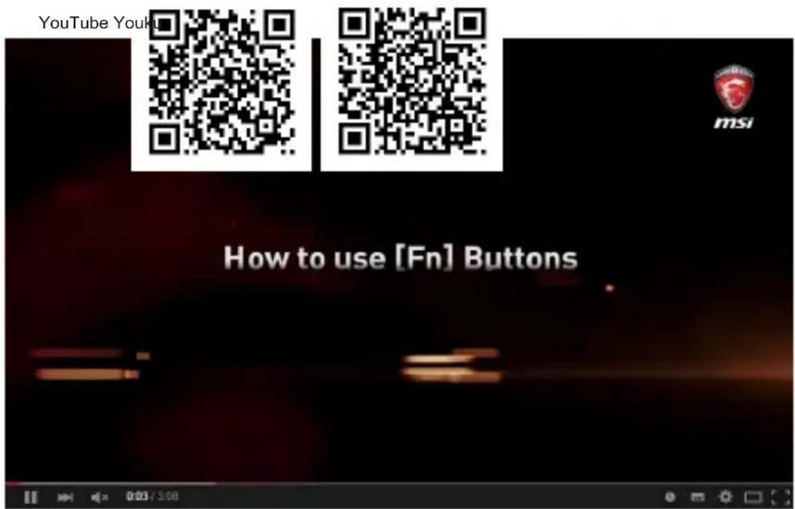 MSI GE73 8RF-230NL - Video: Gebruik van de [Fn] toetsen - 1