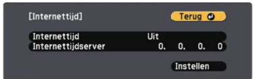[Internettijd] Internettijd Uit Internettijdserver 0. 0. 0. 0 Terug + Instellen