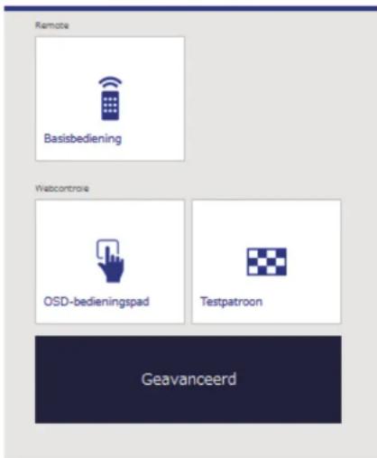Remote Basisbediening Webcontrol OSD-bedieningspad Testpatroon Geavanceerd