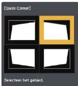 [Quick Corner] Selecteer het gebied.