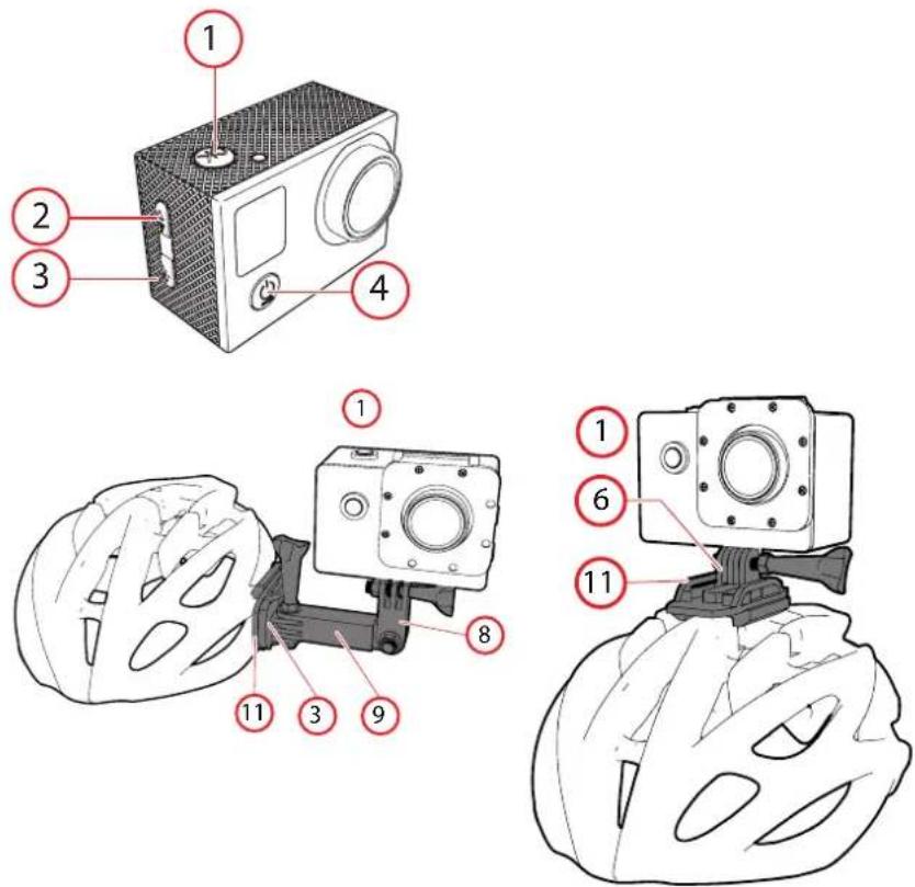 NIKKEI Extreme X8S - De camera op de helm monteren - 1