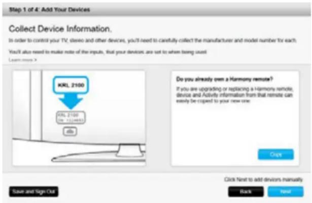 LOGITECH Harmony Ultimate One - Set-upinformatie van een andere Harmony-afstandsbediening kopieren - 1