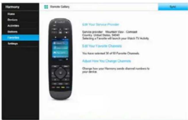 LOGITECH Harmony Ultimate One - Uw favorieten beheren - 1