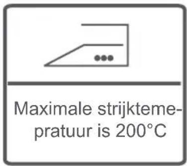 Maximale strijktemperatuur is 200°C